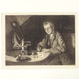 Charles Spencelayh, 4 etchings, caricature portraits, all signed in the plate, together with a