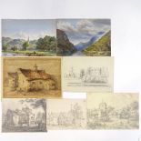 A folder of watercolour English landscapes (7)