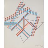 Kenneth Martin, colour screen print, abstract "chance", signed and dated '76, sheet size 12" x 9",