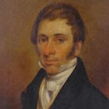 Early 19th century oil on wood panel, portrait of a gentleman, indistinctly signed H Ary verso with