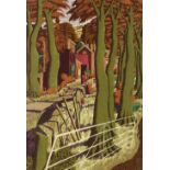 Simon Palmer, screen print, the small farmer and the large farm worker, signed in pencil, no. 112/