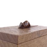 Robert Mouseman Thompson, rectangular oak box, 18cm x 11cm x 8.5cm