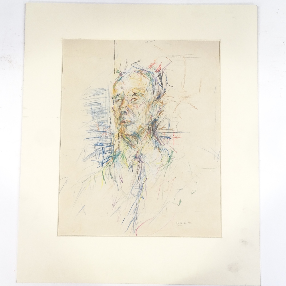 Lloyd, crayon drawing, portrait of a man, signed, 15.5" x 12.5", framed - Image 2 of 4