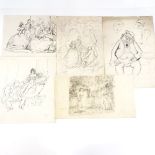 Harold Hope Read (1881 - 1959), group of Second War Period social studies, pen ink and pencil