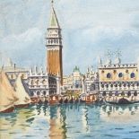 Pair of oils on canvas, scenes in Venice, 11" x 7.5", framed