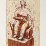 Henry Moore, original lithograph, seated figure, 1950, 11" x 8", framed