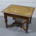 An 18th century walnut and Dutch marquetry rectangular centre table, with allover elaborate exotic