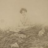 Pair of prints heightened with pencil, studies of fairies and toadstools, circa 1900, 9" x 10",