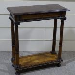 A 19th century mahogany console table with fluted Corinthian column supports, 27" x 12", height 2'7"