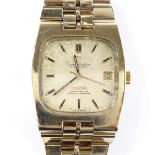 OMEGA - a gold plated stainless steel Constellation automatic wristwatch, champagne dial with gilded