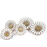 Various Danish vermeil sterling silver and white enamel daisy jewellery, comprising an Anton