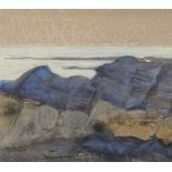 O'Reilly, watercolour, coastal rocks, 1969, 10" x 14.5", framed