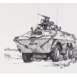 Tim Johnson, 6 prints, military studies, signed in pencil, from and edition of 75, 11" x 15",