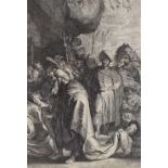 Lucas Vorstermann after Rubens, engraving, the Adoration of the Magi, plate size 22" x 14", framed