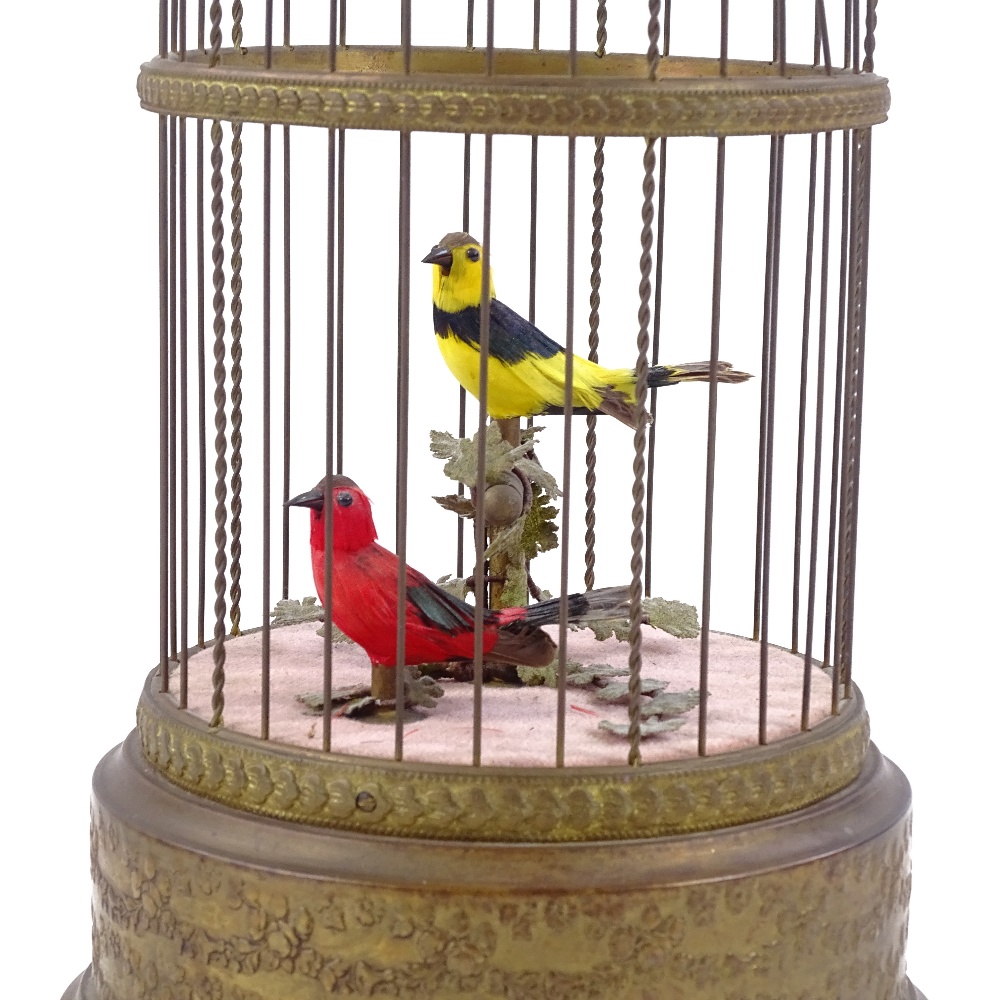 An automaton bird cage, by Reuge Music Switzerland, mid-20th century, height 28cm, working order