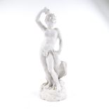 A Vienna bisque porcelain figure, Classical boy with an eagle, height 34cm