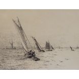 William Lionel Wyllie (1851 - 1931), etching, the Solent, signed in pencil, plate size 6.5" x 14.5",
