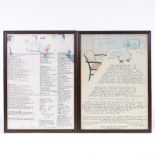 David Hockney, 4 menu card prints, including Langans Brasserie and Maxim's, framed (4)