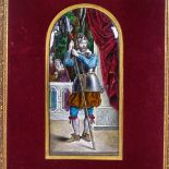 Theophile Soyer (1841 - 1915), 19th century painted enamel convex arch-top plaque, depicting an