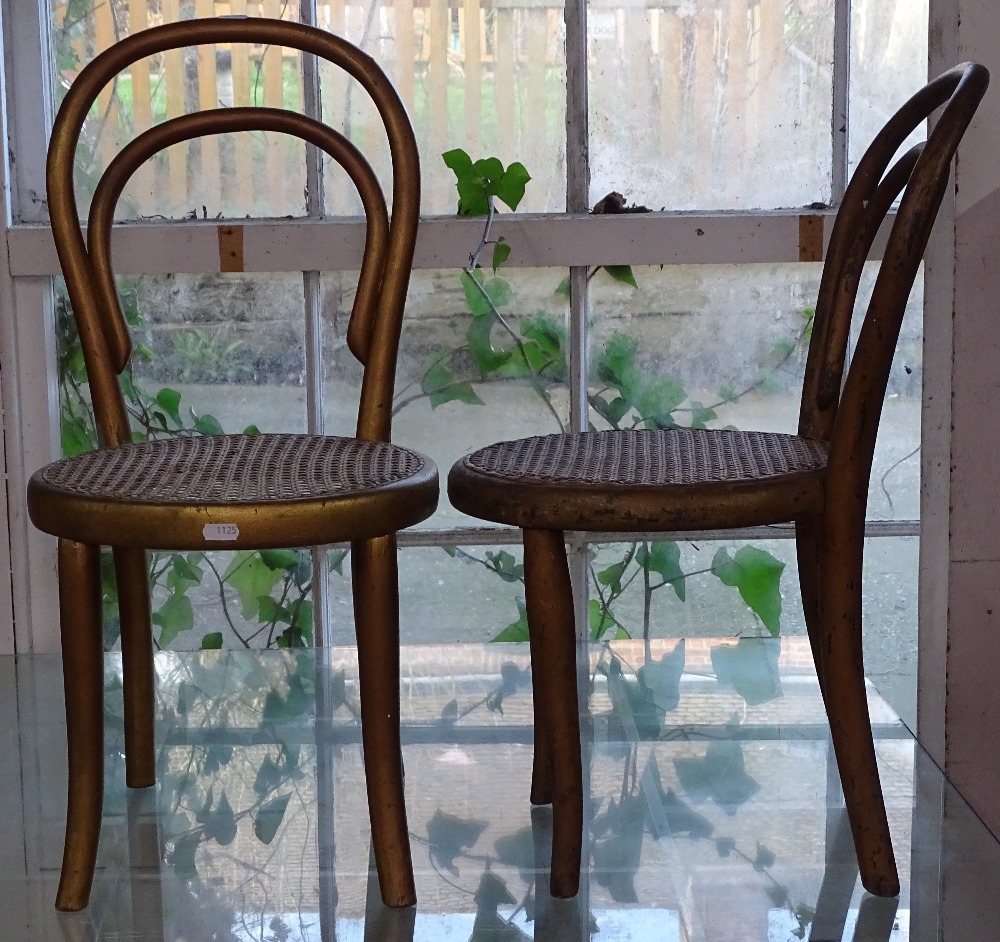 A pair of Thonet children's bentwood chairs