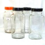 4 Vintage sweet shop jars and lids, 31cm