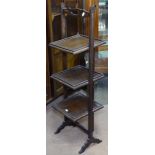 A 1920s oak 3-tier folding cake stand