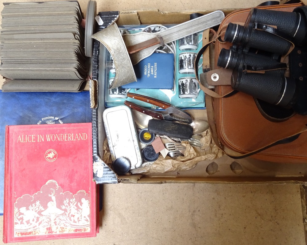 A Stereo Viewer and Palestine slides etc, a razor, binoculars etc