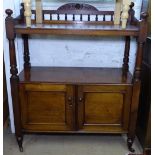 A Victorian mahogany buffet, with panelled cupboards, W89cm, H105cm