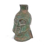 Verdigris cast-iron flagon, in the form of a soldier, height 16cm