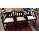 A set of 6 Arts and Crafts oak Glasgow School style tub chairs, attributed to Gordon Russell with