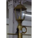 A decorative painted metal street lamp, H240cm