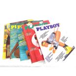 6 Playboy magazines, circa 1980s