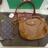 2 Longchamp handbags, a Louis Vuitton card holder