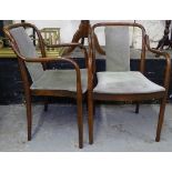 A pair of Swedish mid-century bentwood armchairs, by Gemla, with maker's labels