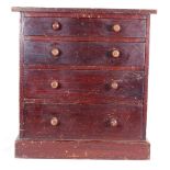 A Victorian mahogany table-top collector's chest of drawers, height 32cm