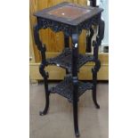 An Antique 3-tier Chinese whatnot, W39cm, H94cm