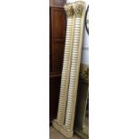 A large pair of split turned Corinthian columns, H223cm, W26cm