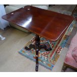 An Antique mahogany tripod table with rectangular top, L68cm