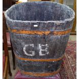 A Vintage coopered half-round barrel, H64cm