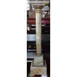 A green onyx turned pedestal, with ormolu mounts, H102cm