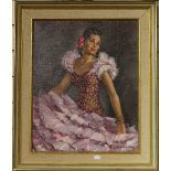 Gudrun Sibbons, oil on canvas, Spanish girl, signed, 20" x 16", framed