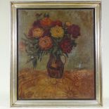 Helene Cantillon, oil on canvas, circa 1900, still life study, unsigned, 29" x 25", framed Faint