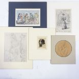 A group of watercolours and prints, various artists (5)
