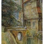 Frederick Burton (1816 - 1900), watercolour, country house, signed, 11" x 7", framed Good condition
