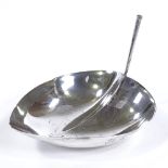 A Tapio Wirkkala Finnish silver leaf dish, stylised modernist design, for Kultakeskus Oy, model TW-
