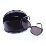 Salvatore Ferragamo, pair of tortoiseshell effect sunglasses, original case