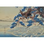 2 Japanese woodblock prints, framed (2)