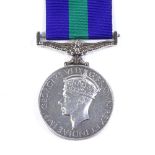 A George VI General Service medal, awarded to Cpl W G Johnston RAPC