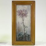 Early 20th century oil on board, flower study, signed with monogram, 25" x 10", framed Good