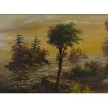 Early 20th century Canadian School, pair of oils on canvas, unsigned, titled Rapids St Lawrence, 22"